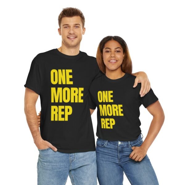 REP WARRIOR™ YellowGym™ T-Shirt – ONE MORE REP • Stronger Than Yesterday (Training Edition) - Image 16