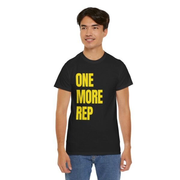 REP WARRIOR™ YellowGym™ T-Shirt – ONE MORE REP • Stronger Than Yesterday (Training Edition) - Image 14