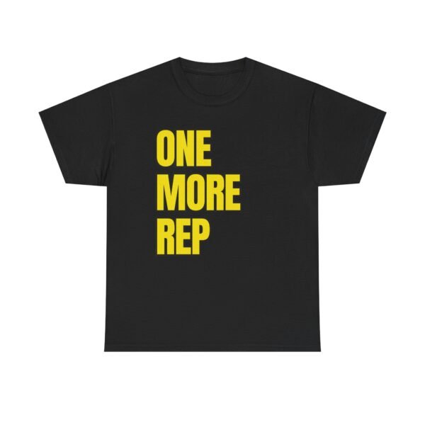 REP WARRIOR™ YellowGym™ T-Shirt – ONE MORE REP • Stronger Than Yesterday (Training Edition) - Image 3