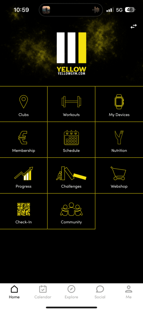 Hoe kom ik binnen bij yellow gym